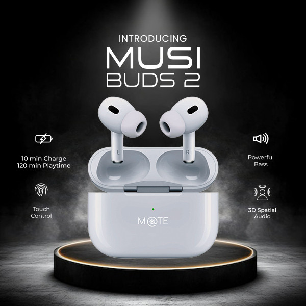 2Much TWS Wireless Bluetooth Earbuds | Bluetooth 5.3 | HD Stereo Sound | TWS PRO | Touch Control | Long Battery Life | Charging Case