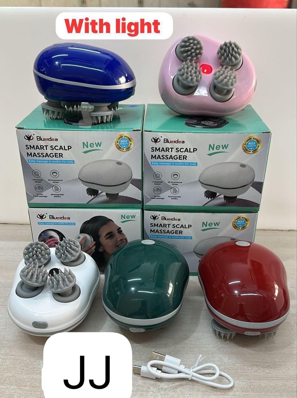 Rechargeable Smart Scalp Massager with LED Light & USB Charging