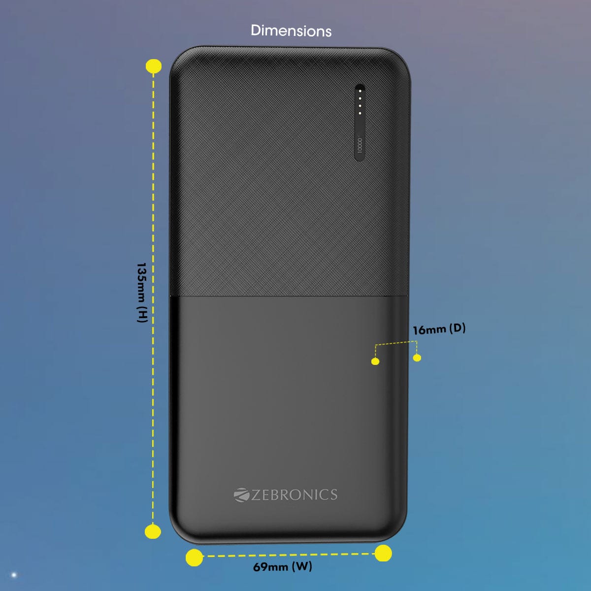 ZEBRONICS 10000mAh Power Bank | 22.5W Fast Charging | Dual USB Output | Type-C Input/Output | Compact & Portable